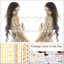 Hot sale Summer Sunlight Tattoo Sticker Gold Change Colour for Adults BS-8024